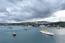 Turkish naval ships parade through Istanbul Strait to mark Preveza victory