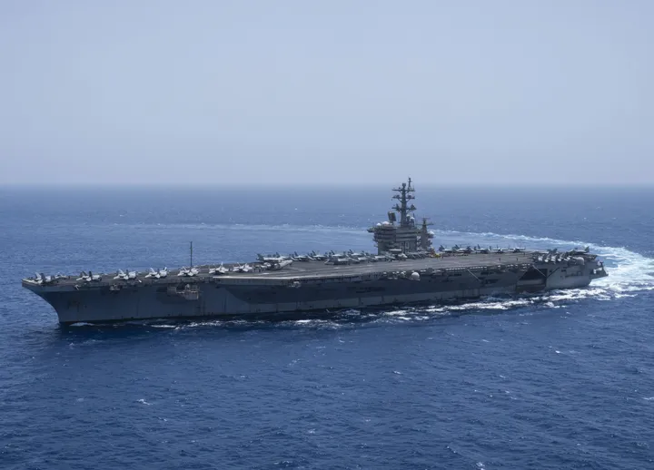 Two US Navy aviators safely recovered after aircraft mishap on USS Dwight D Eisenhower