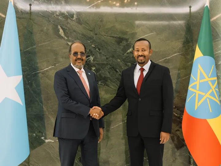 Madaxweyne Xasan Sheekh oo Addis Ababa kula kulmay Ra’iisul Wasaare Abiy Axmed