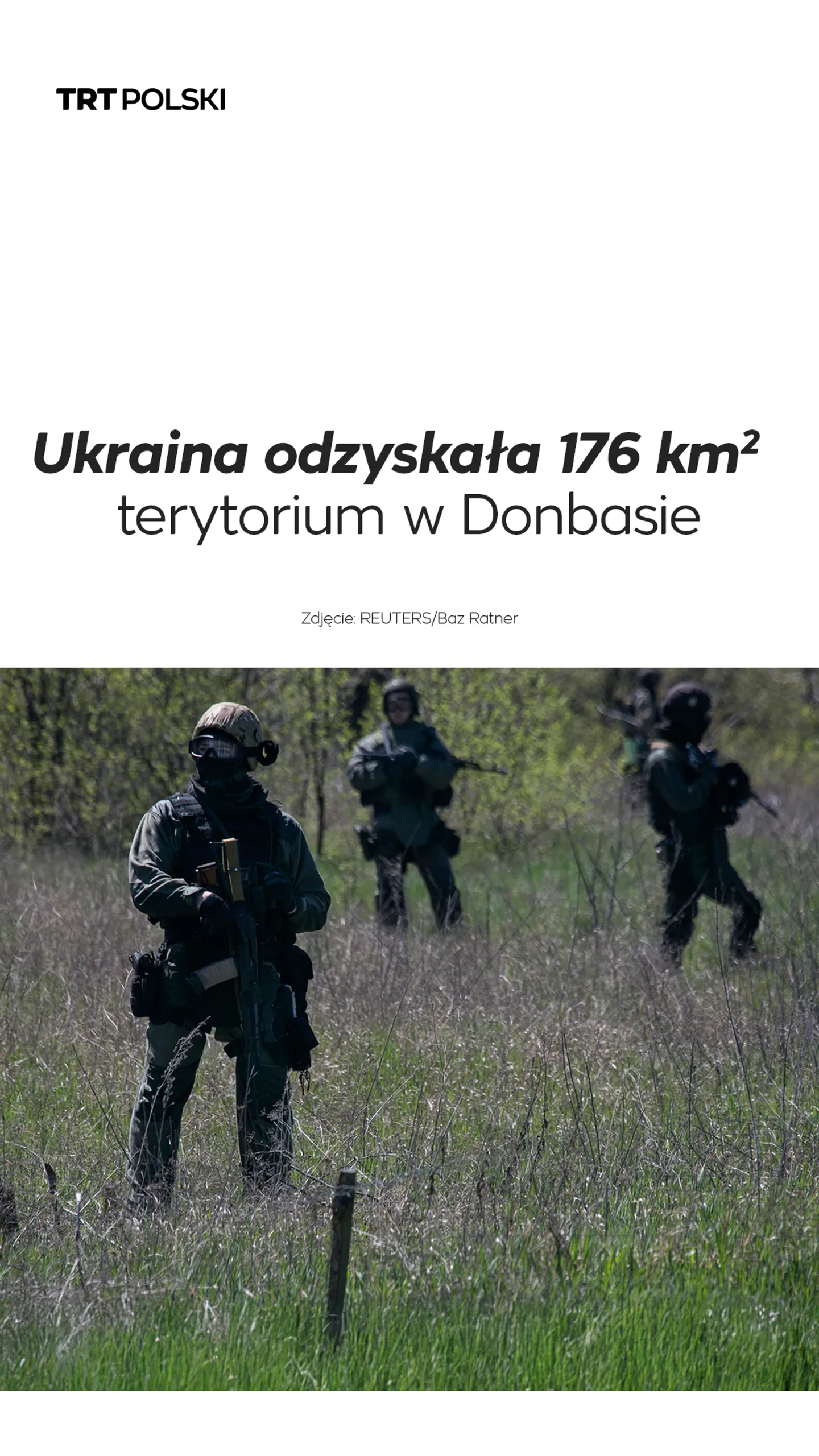 Ukraina odzyskała 176 km² terytorium w Donbasie