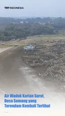 Air Waduk Karian surut, Desa Somang yang terendam kembali terlihat