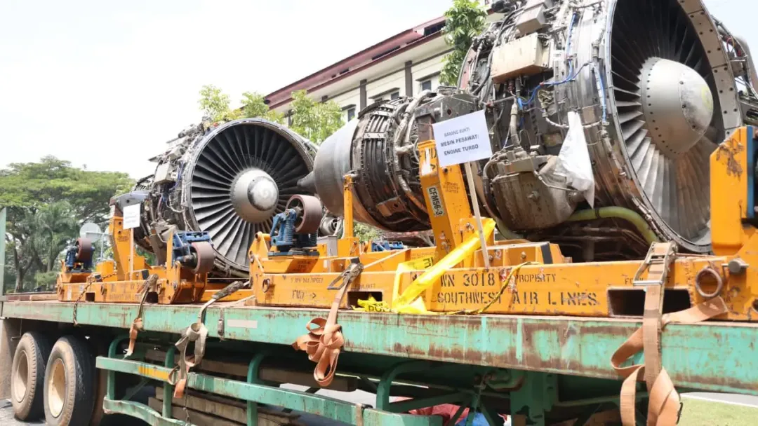 Polda Kepri sita tiga mesin pesawat selundupan senilai Rp30 miliar