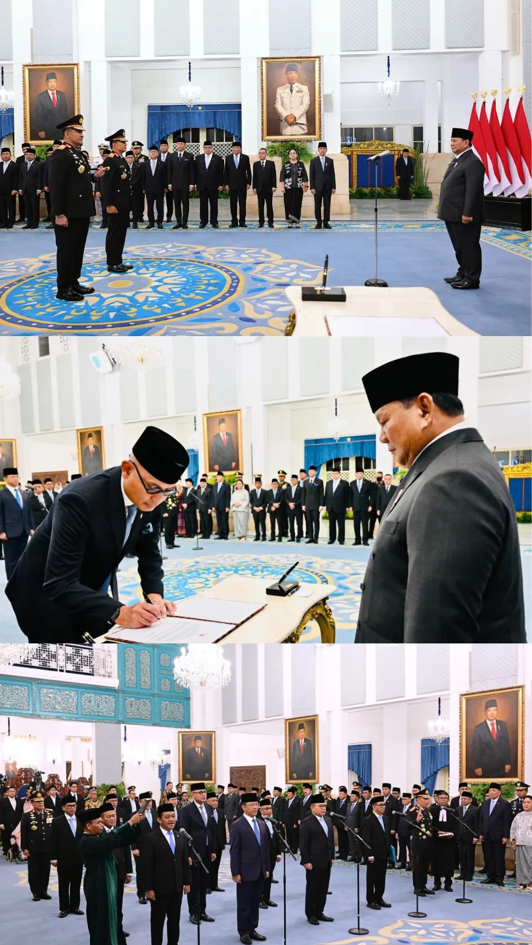 Presiden Prabowo melantik sejumlah menteri dan pejabat negara di Istana Negara