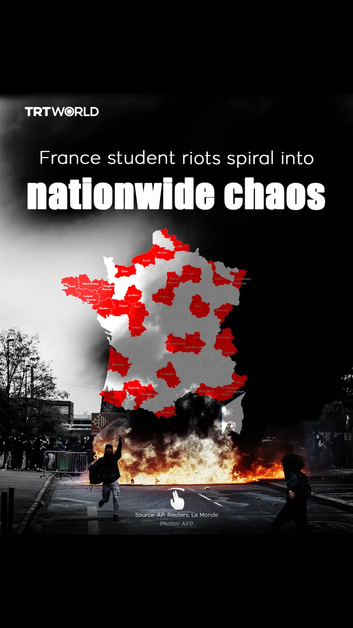 France student riots spiral into nationwide chaos