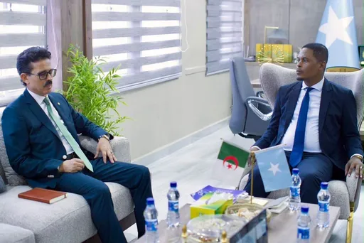 Wasiirka Warfaafinta Soomaaliya oo Qaabilay Safiirka Algeria U Fadhiya Soomaaliya