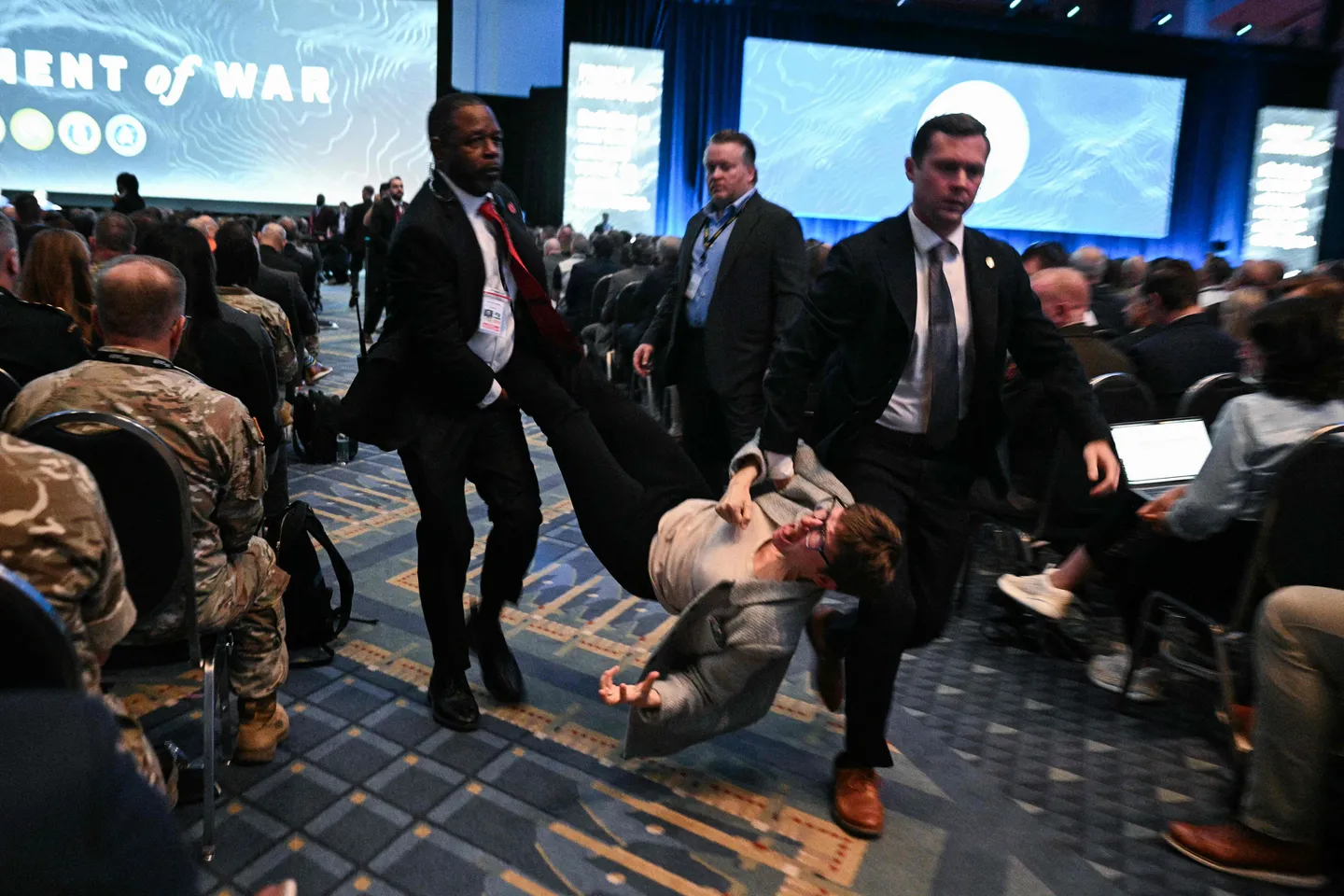 'No war on Iran' — Anti-war protesters heckle Hegseth multiple times at US army conference