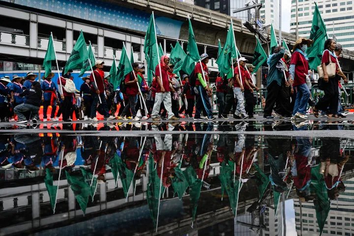 'Don't make us any poorer' — Thai farmers, fishermen rally against IMF, World Bank in Bangkok