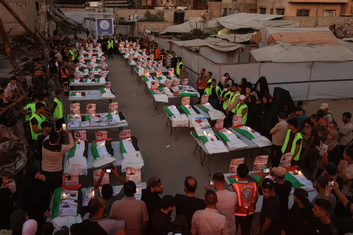 Gaza buries remains of 75 Palestinians recovered from rubble of Israeli-bombed homes