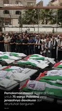 Pemakaman massal digelar di Gaza untuk 75 warga Palestina