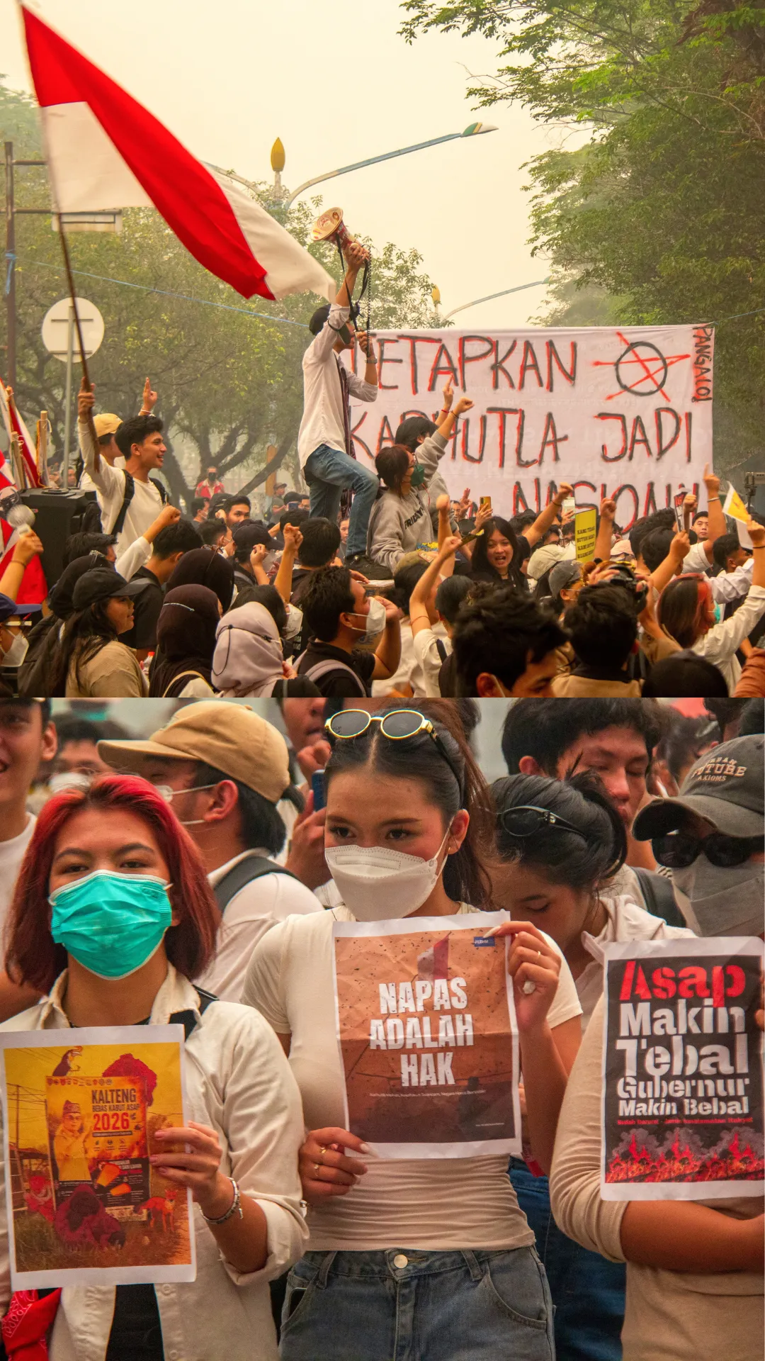 Ratusan mahasiswa di Kalimantan Tengah tuntut status bencana nasional akibat karhutla berkepanjangan