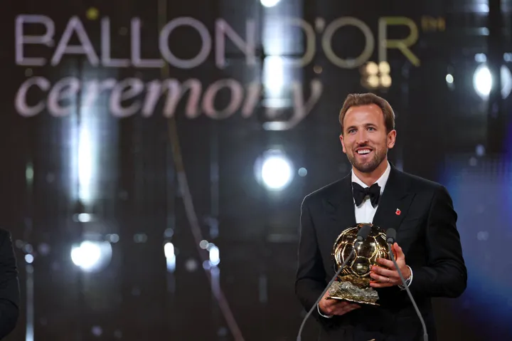 Harry Kane wins 2026 Ballon d'Or award in London