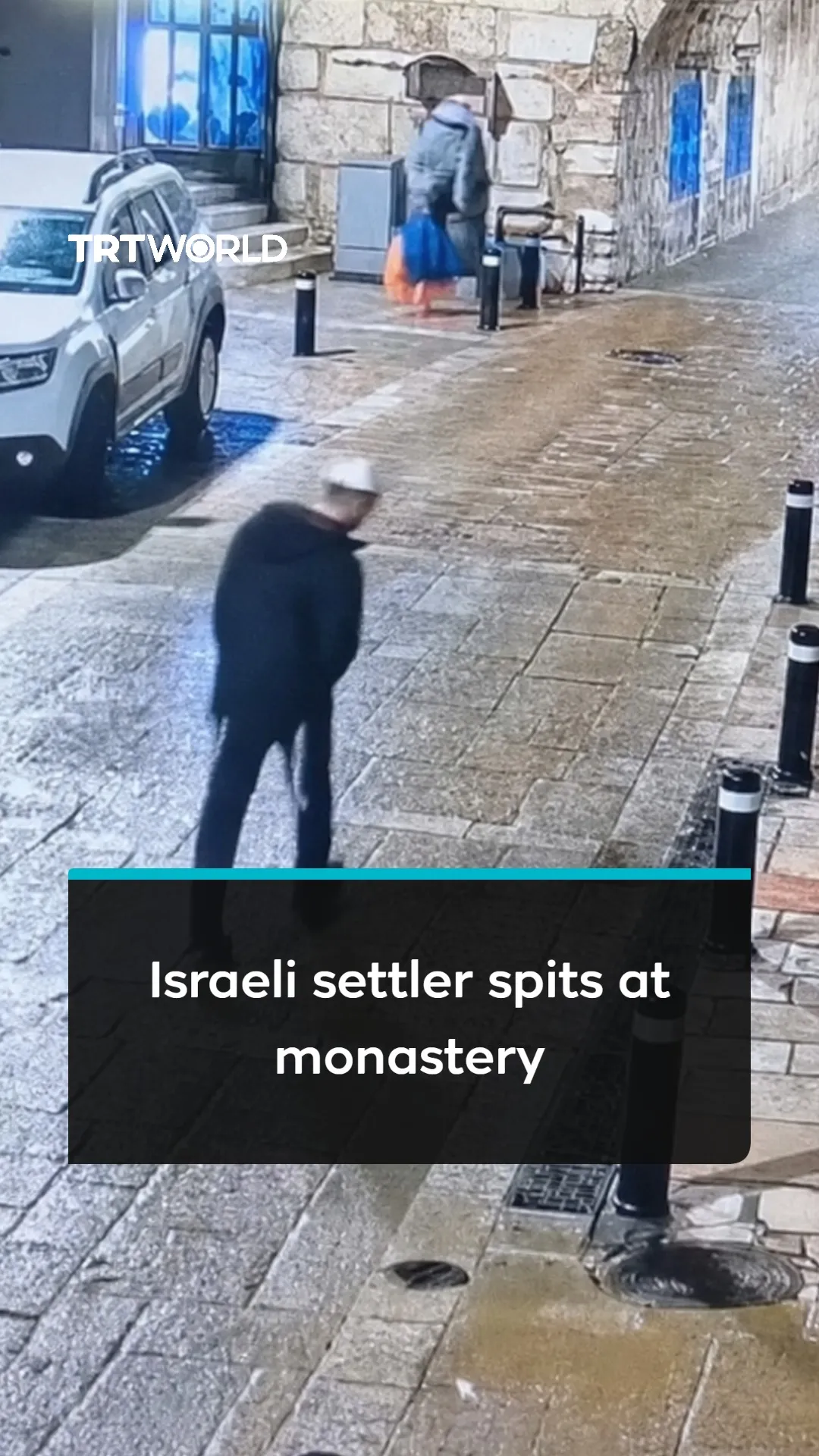 Israeli settler spits at monastery