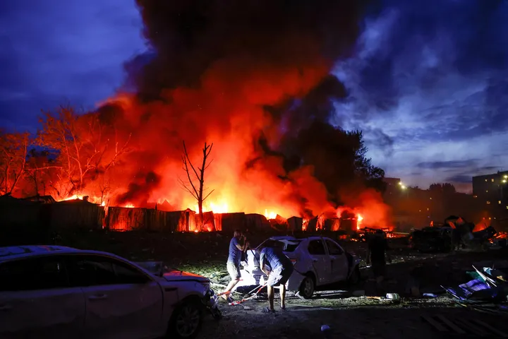 Deadly Russian drone and missile attack hits Kiev region