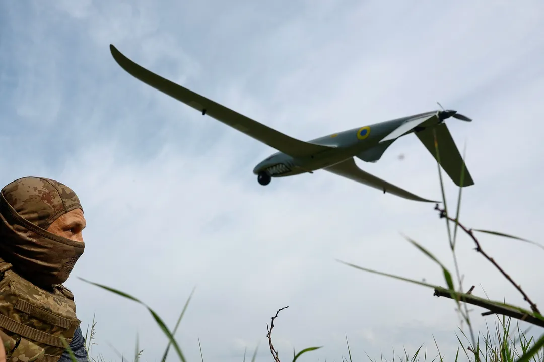 Russia claims Ukrainian drone debris sparks fire at oil refinery after drones launched by Kiev