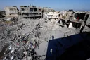 Israeli air strike destroys medical warehouse near hospital in central Gaza