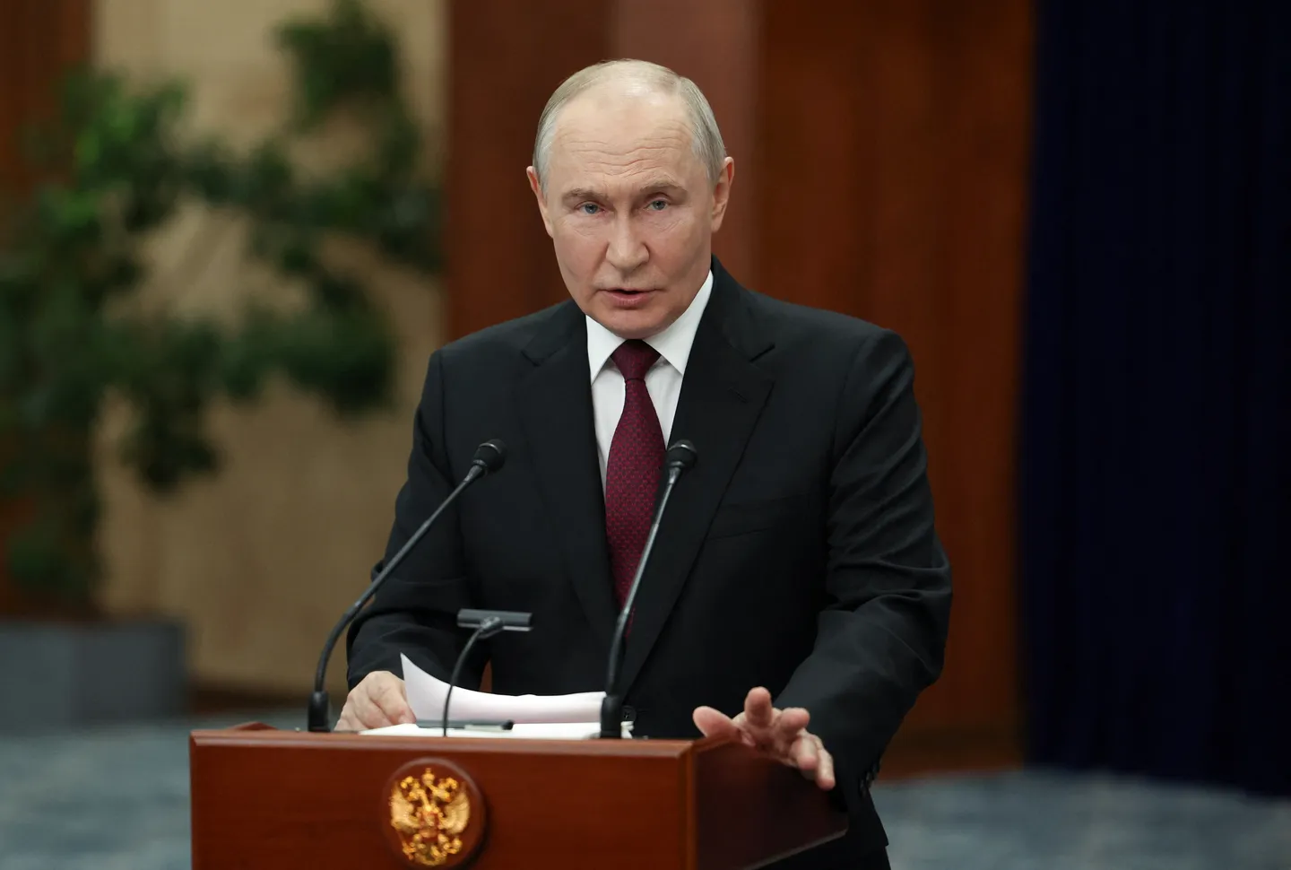 Putin says Russia winning on battlefield, slams Zelenskyy's airspace warning