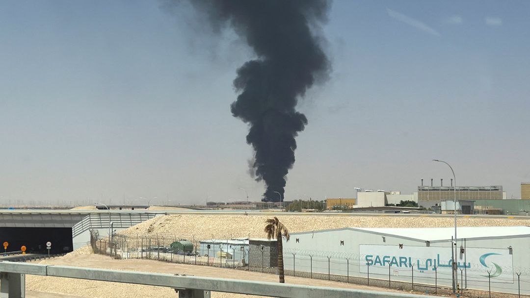 Photo: trtarabi.com Aftermath of Houthi strikes at King Khalid International Airport, in Riyadh